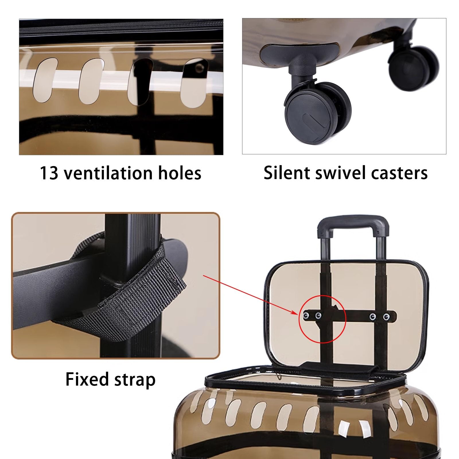 SweetPetStory® Transparent Pet Travel Trolley
